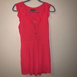 EXPRESS CHIFFON ROMPER | CORAL  🧡